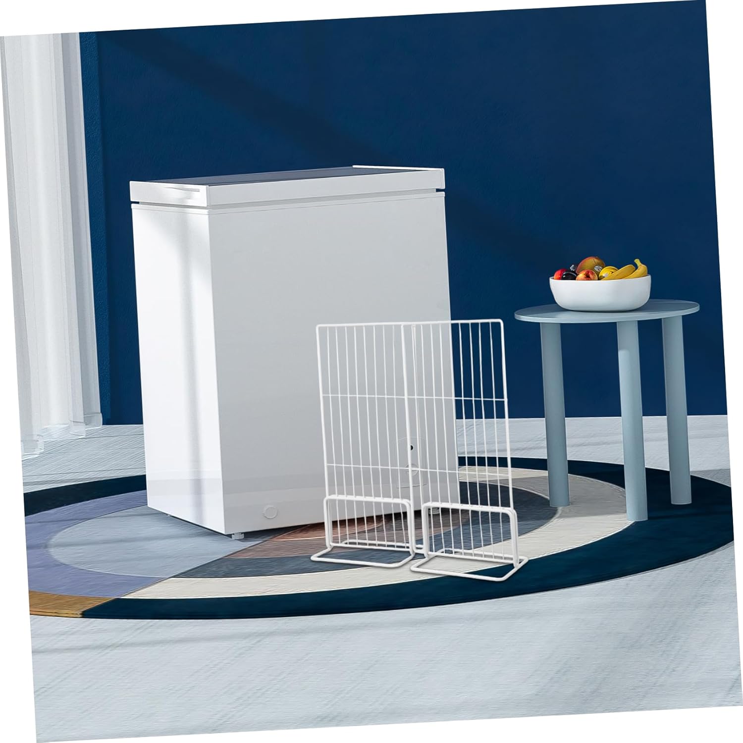 Plastic Freezer Divider Organizer Adjustable Shelf Separator for Refrigerator Storage Rack for Ice Cream and Food Items Easy to Install and Clean