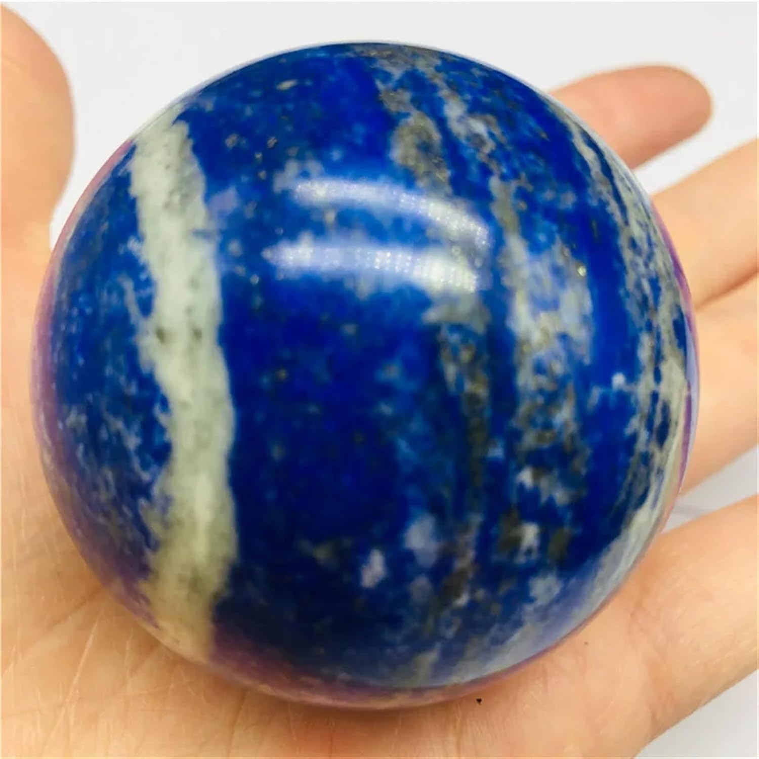 AtkitS Beautiful Natural Lapis Lazuli Stone Quartz Crystal Ball Home Decoration Natural Stone Cutting polishing 1pc