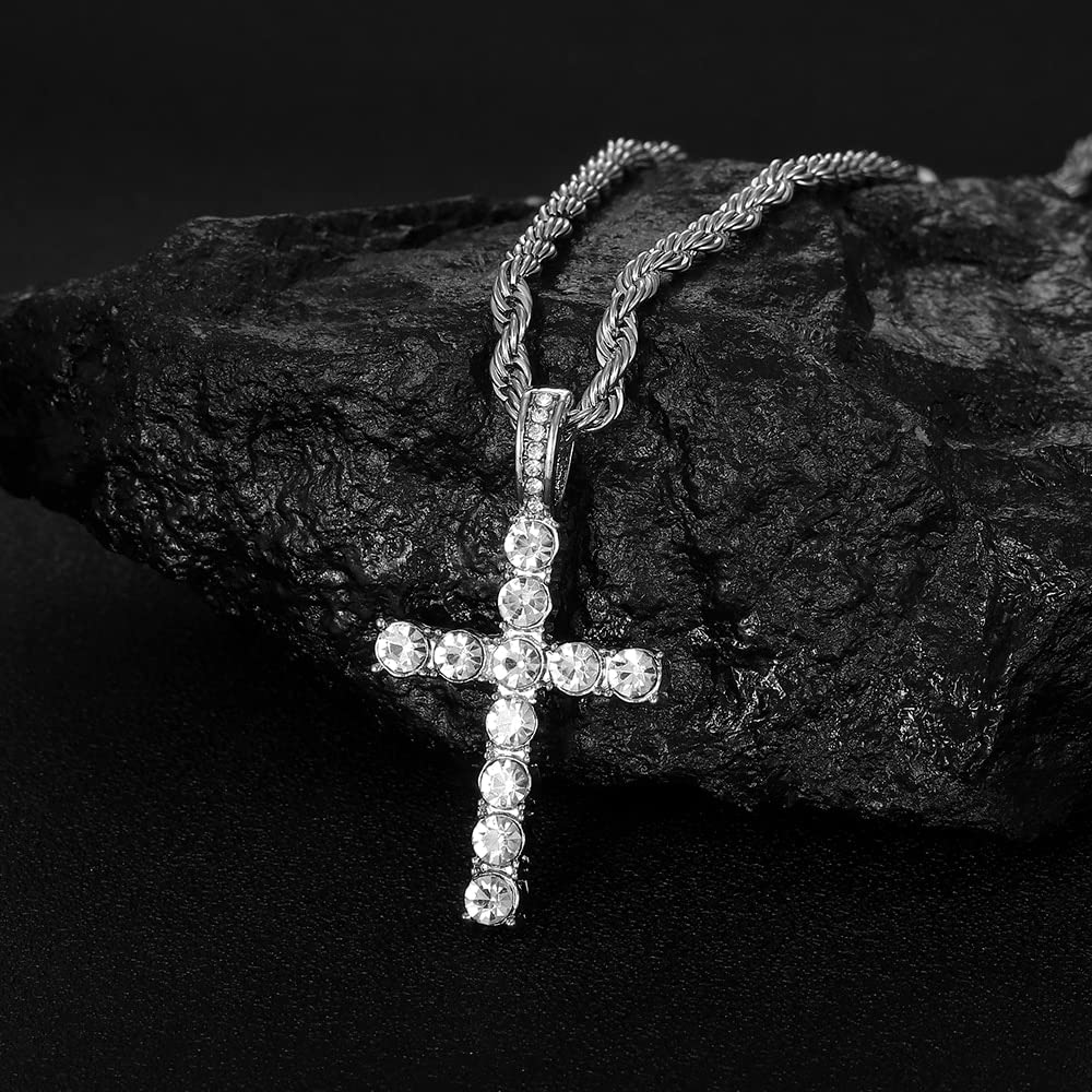 Ägyptisches Ankh Kruzifix Halsketten Anhänger Choker Kette Halskette Frauen Hip-Hop Schmuck Tennis Kette Geschenk für Jungen Mädchen