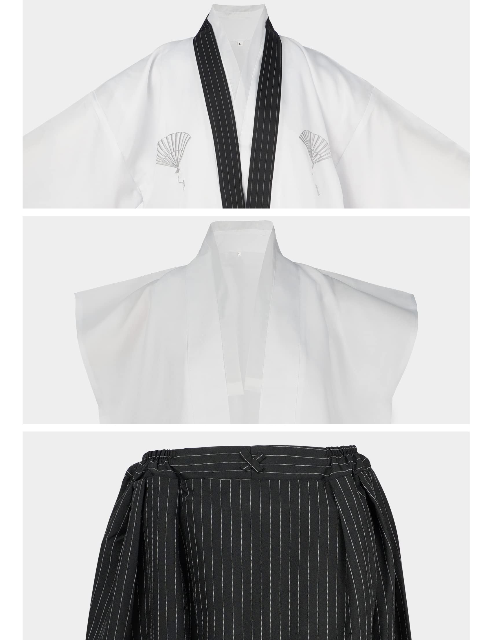 Japońskie kimono męskie kimono Yukata szlafrok japoński tradycyjny mundur samurajski kostium cosplay japoński styl odzież kurtka Haori top spódnica Hakama zestaw, jeden rozmiar