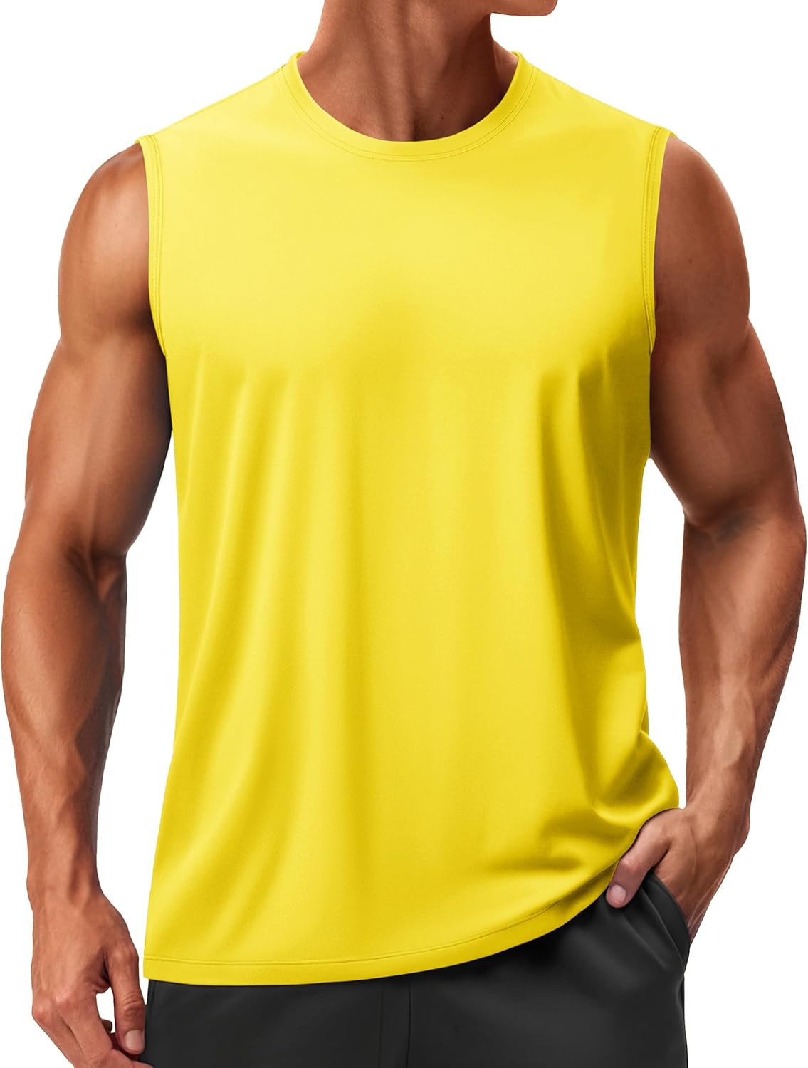TACVASEN Men's Sleeveless Shirts Quick Dry Tank Tops for Men Sun Protection UPF 50+ Athletic Gym Workout Muscle Shirts