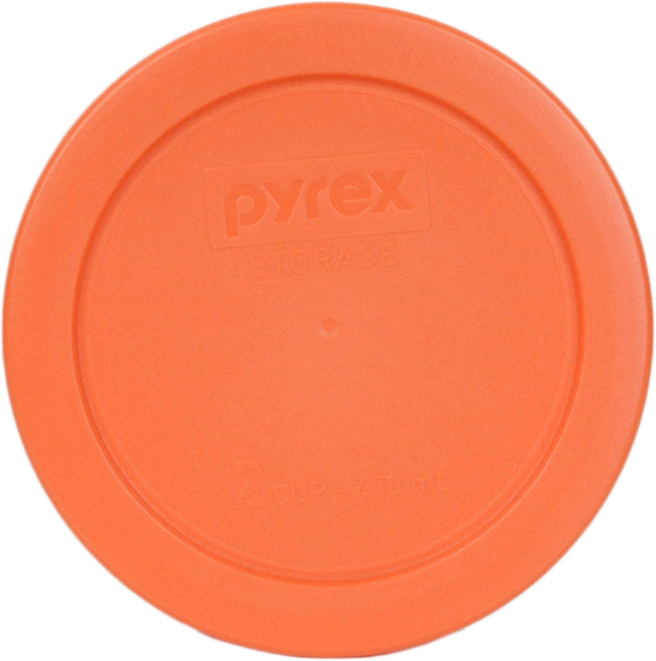 7200-PC Round 2 Cup Storage Lid for Glass Bowls (2, Orange)