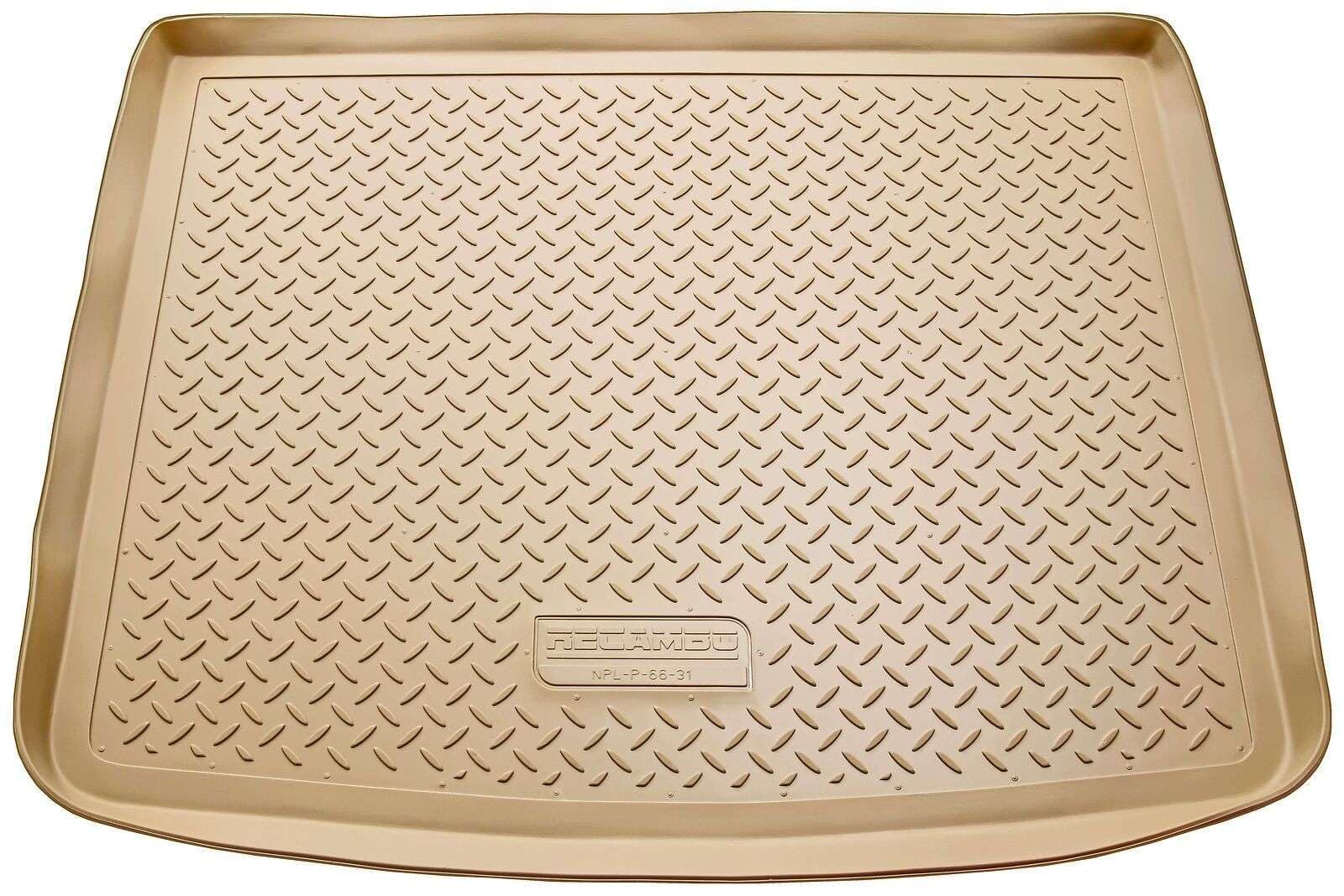 RECAMBO Gummimatten & Kofferraumwanne Set passend für Porsche Cayenne 1 | Typ 9PA | BJ 2002-2010 - 100% passgenaue Auto Fußmatten und Kofferraummatte aus hochwertigen rutschfesten TPE - Beige