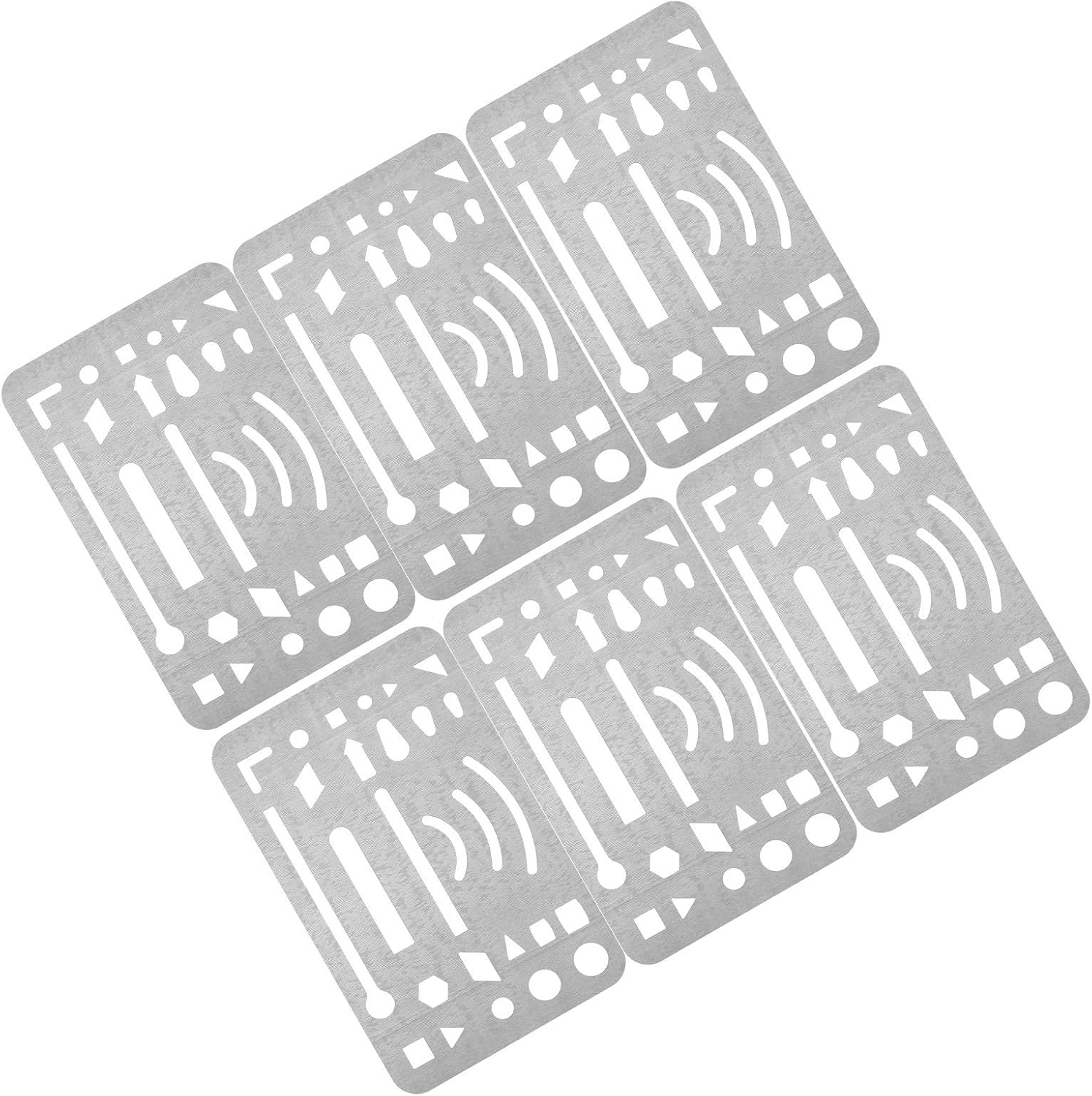 6pcs Stainless Steel Drawing Template Shield for Mechanical Drawing