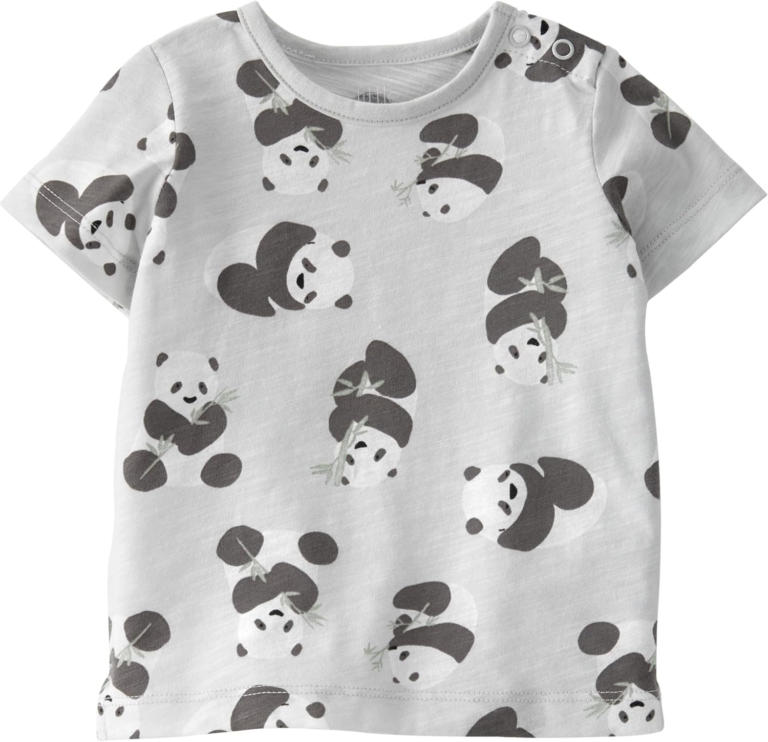 little planet by carter's Baby 2-piece Organic Cotton Shortall Set, Panda, 6M - Image 3
