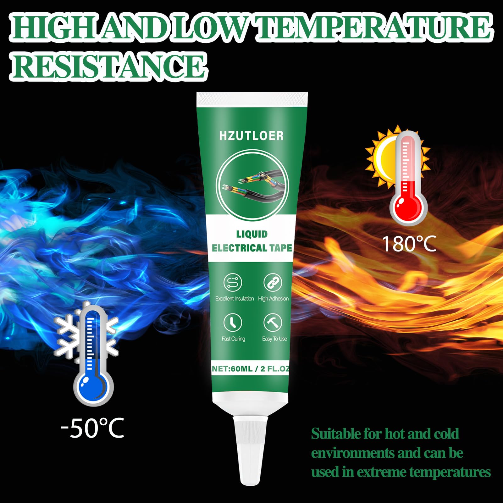 Nastro isolante liquido, 2 pezzi da 60 ml, in gomma liquida nera, nastro elettrico liquido, sigillante elettrico, isolante liquido, impermeabile, ad asciugatura rapida, ad alta temperatura