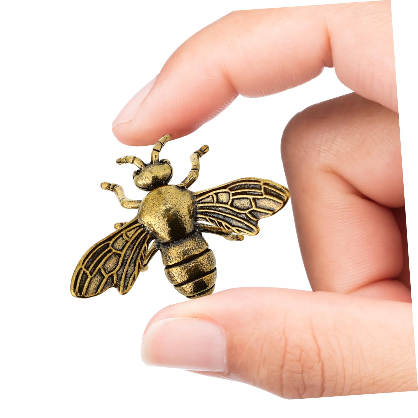 Gatuida Messing-Bienen Deko – 2 Stück, Goldfarben, 4,7x3,2 Cm, Für Schreibtisch & Regal