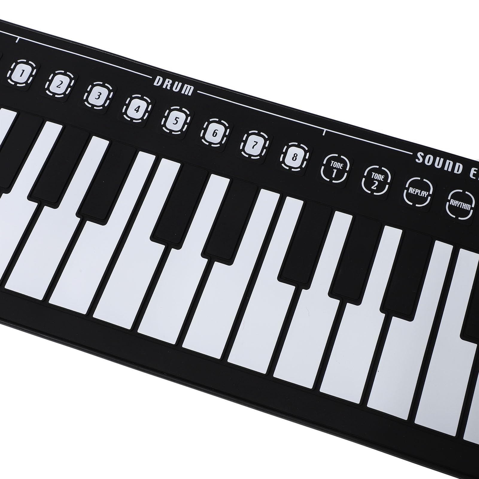 Tastiera Elettronica Pieghevole Multifunzionale Portatile a 49 Tasti per Esercitarsi, Struttura del Suono Chiara, Adatta Ai Principianti, Materiale ABS (BLACK)