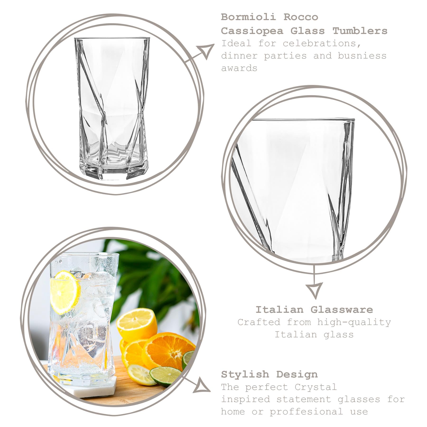 Bormioli Rocco Cassiopea Highball -Brille - 480ml - Klar - Pack Von 12