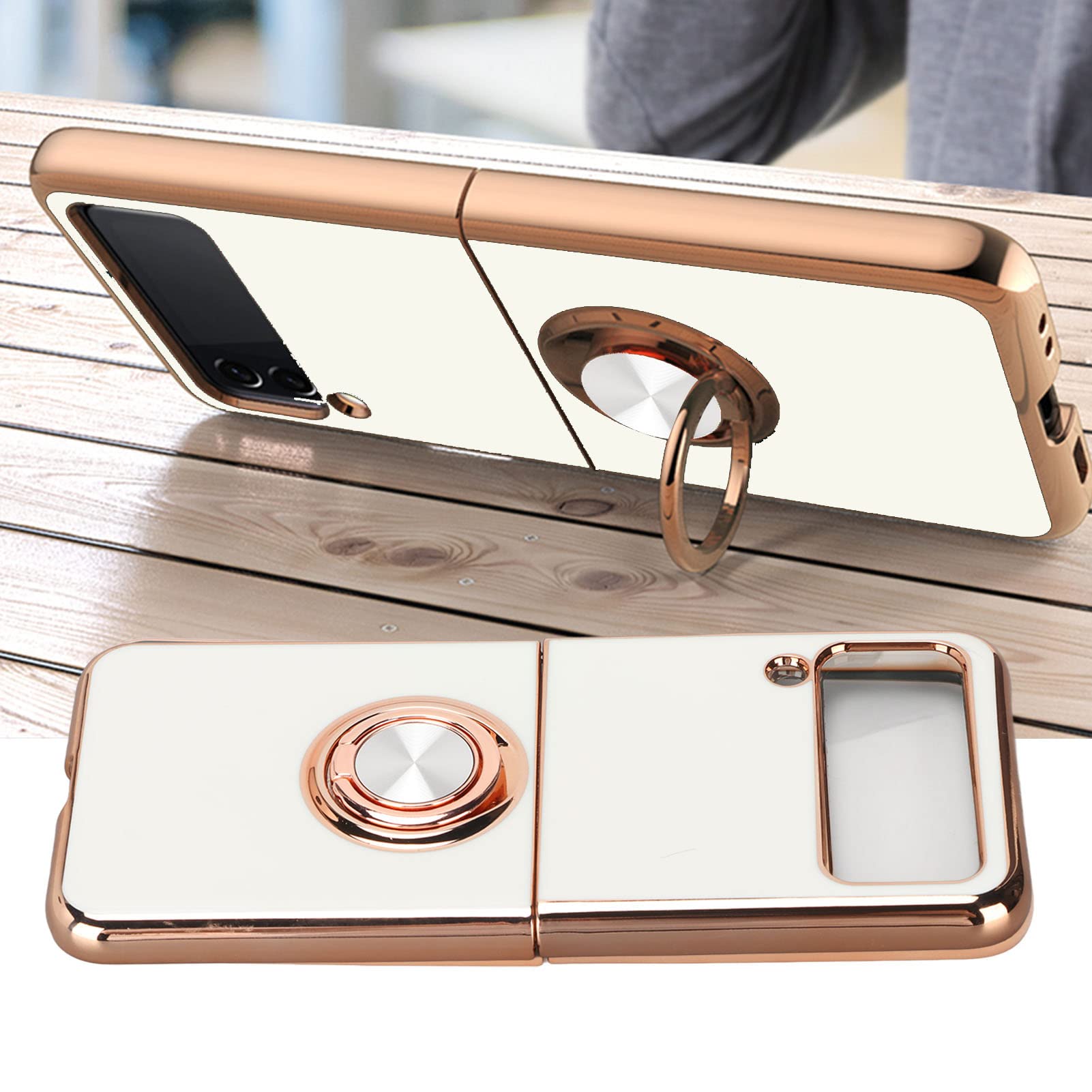 Cocoarm Custodia Magnetica per Telefono per Z Flip 3, Supporto Anulare