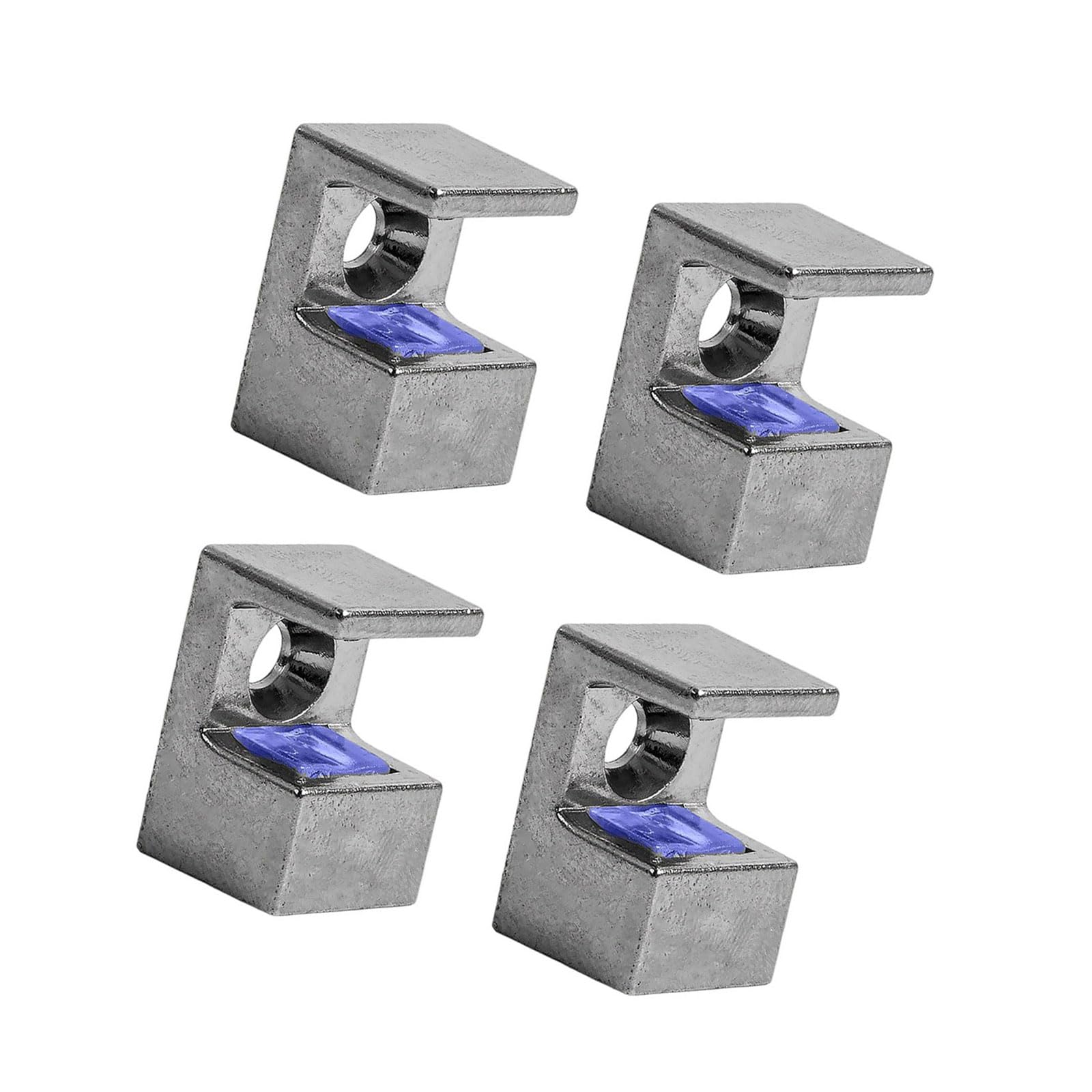 Four heavy-duty Zines alloy glass brackets, adjustable to 10 12mm panels, stable rubber design, panel holder