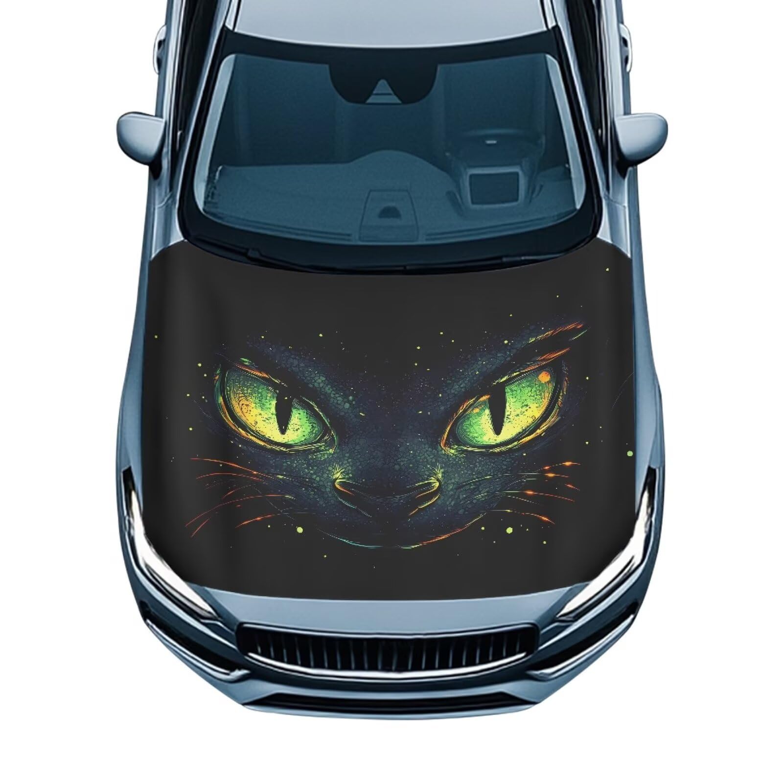 Black Cat Car Hood Cover, Car Hood Cover Protector from Cats, Stretchable