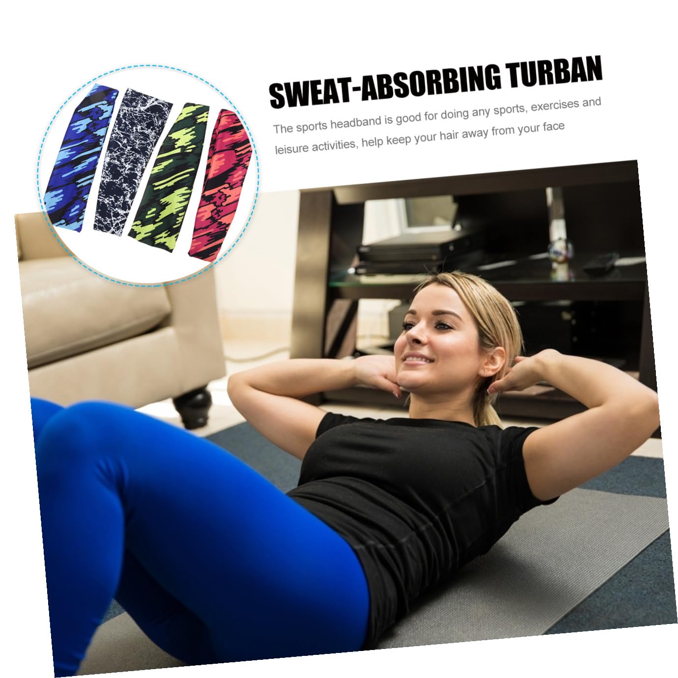 TOYANDONA Diademas Transpirables Deporte Bandas De Sudor Multi Función Entrenamiento Y Yoga Absorción del Sudor Y Estilo