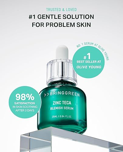 Miniatura 3 de BRING GREEN ZINC TECA Serum con niacinamida  Suero facial calmante para pieles sensibles, minimización de poros e hidratación  Cuidado de la piel