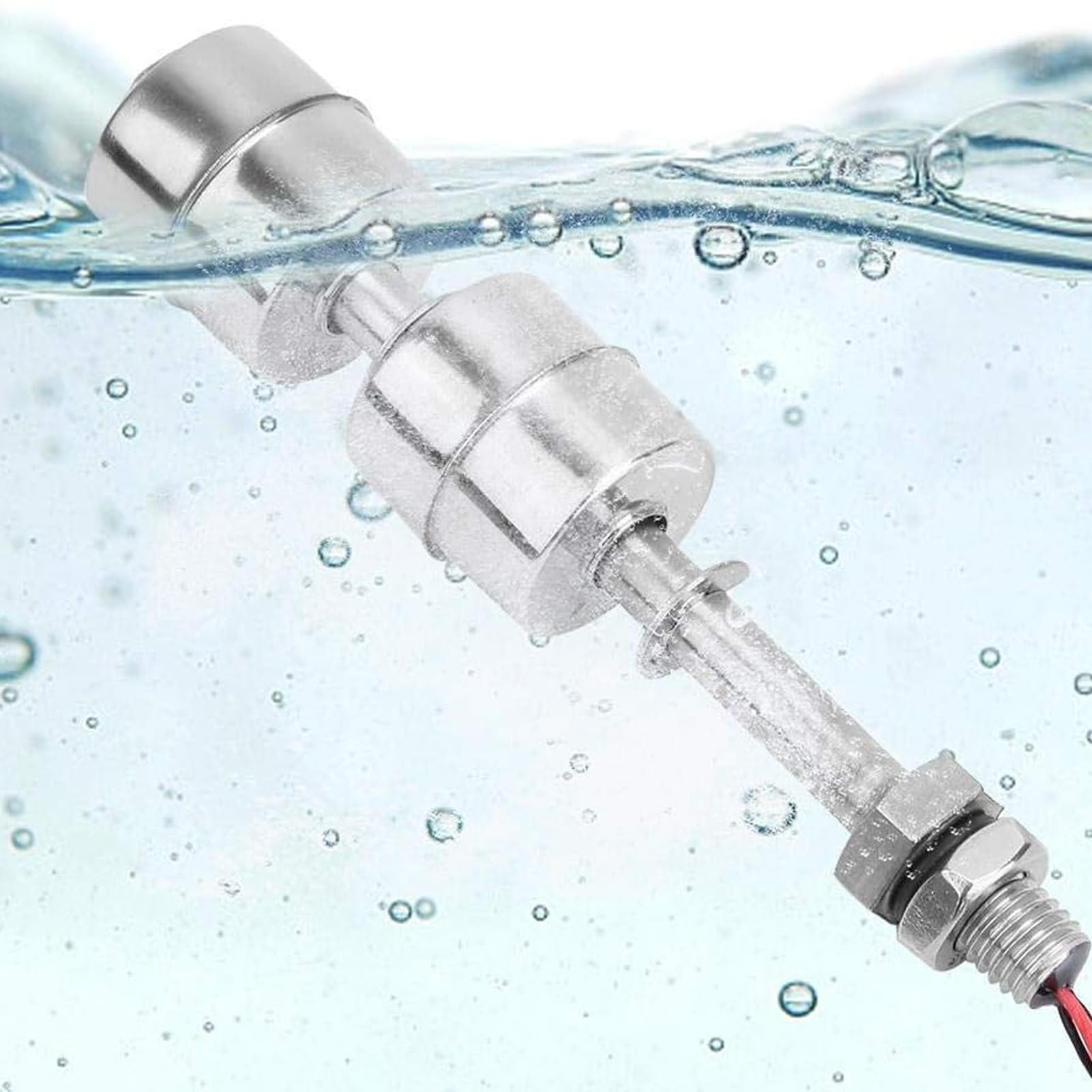 Doppelkugel-Schwimmerschalter Wasserstandsregler 0-220V Flüssigkeitsstand Alarm mit 400mm Kabel für Wassertanks, Pools, Waschbecken und Aquarien