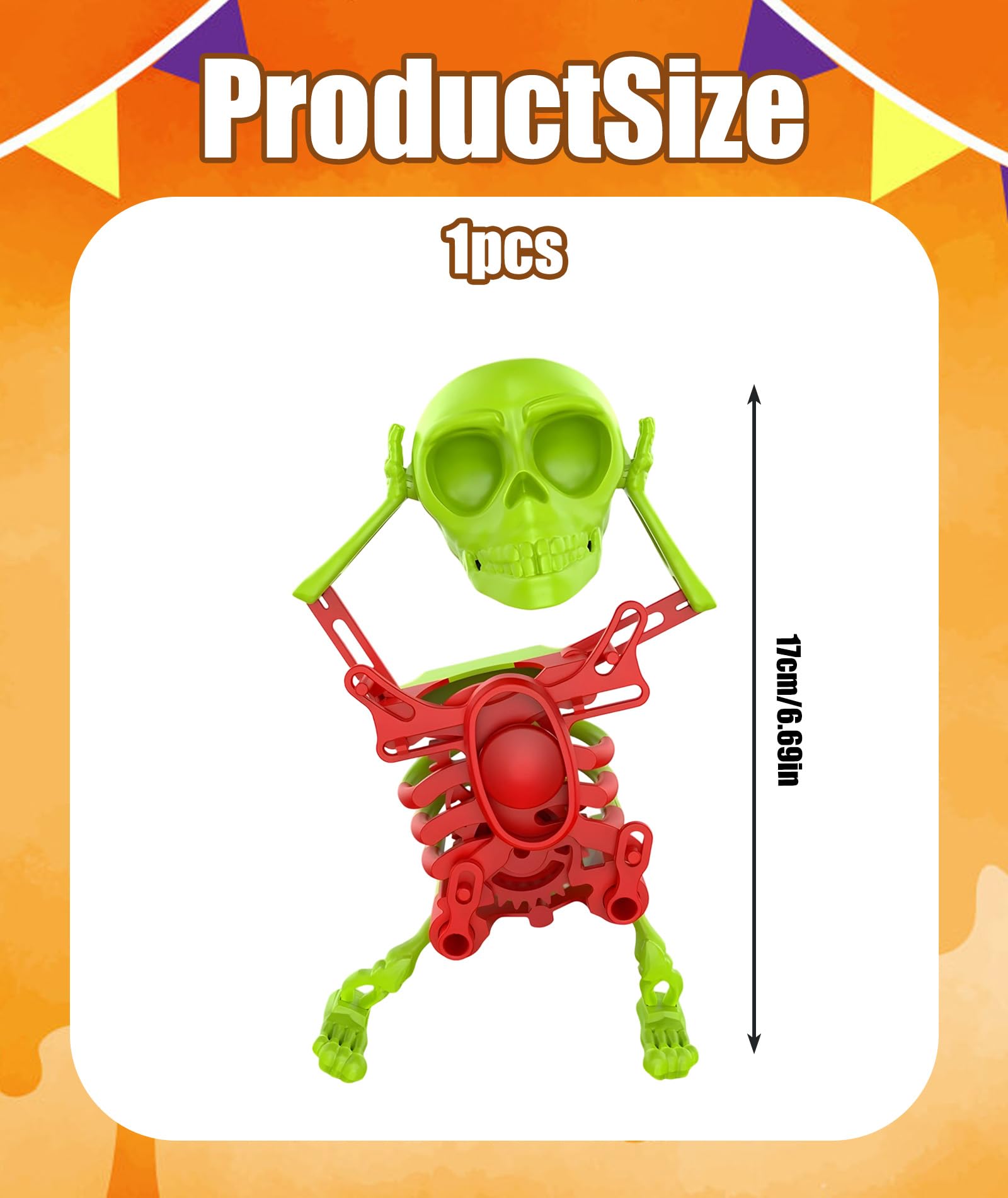 Dancing Skeleton Toy, Fun and Interactive Skeleton Toy for Kids, Perfect for Pranks and Gifts, 20 cm Long, 9.8 cm Wide - Image 2 thumbnail