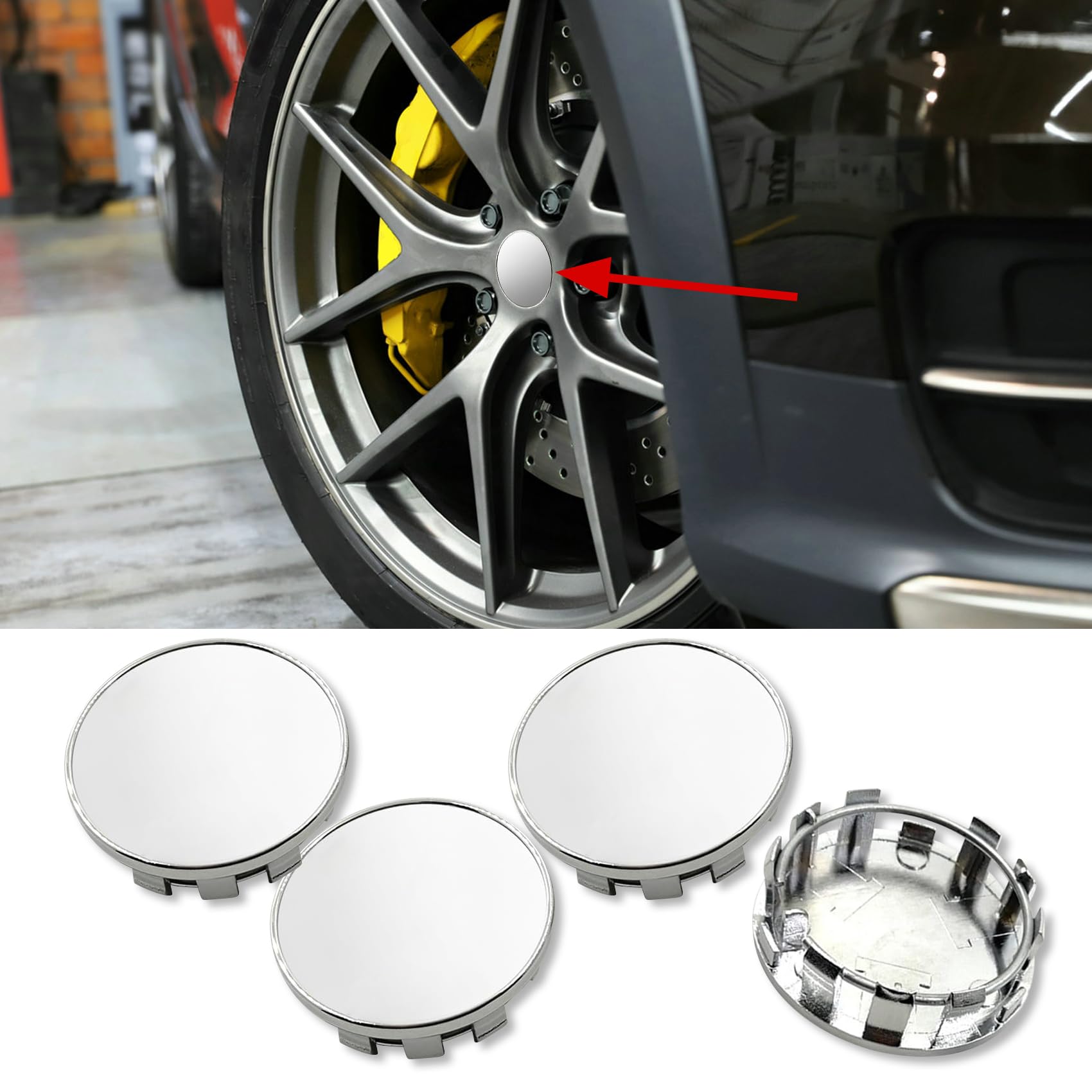 4 Pezzi Tappi Centro Ruota In Plastica Argento - Diametro 54mm, Per Maggior Parte Delle Auto