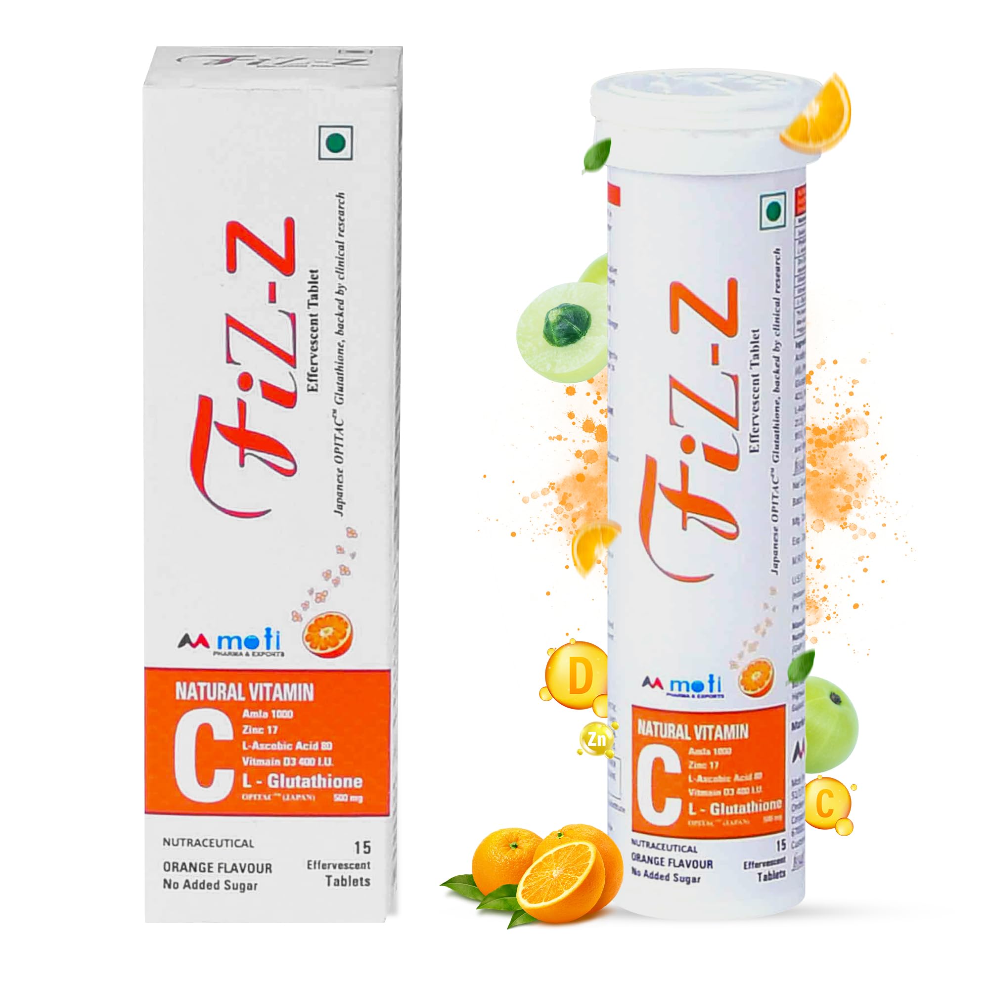 Moti Pharma - Japanese Glutathione Tablets with Vitamin C - Immune Boost with Zinc & Vitamin D3, Sugar-Free, Orange Flavour - 15 Detox Tablets for Natural & Beautiful Skin (B0CRB1ZTXK) Amazon Price History, Amazon Price Tracker