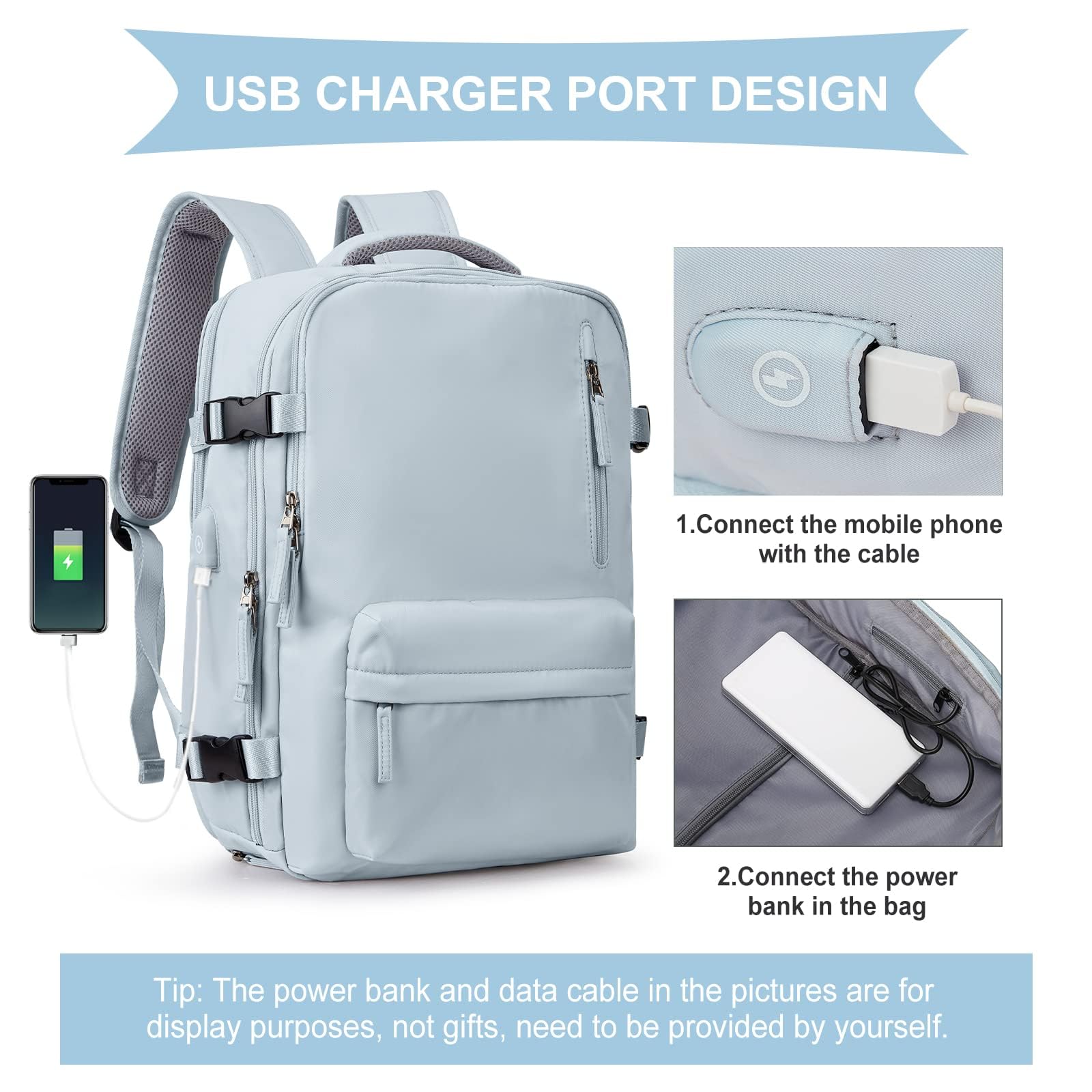 SZLX Borse da Cabina per Easyjet 45x36x20 Zaino da Viaggio Donna Ryanair 40x20x25 Bagaglio a Mano con porta usb zaino da viaggio aereo bagaglio a mano zaino per laptop Casual Daypack