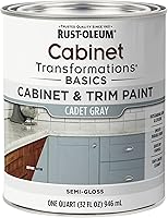 Vista 8 de Rust-Oleum 372012 Transformations Basics - Pintura para gabinetes y molduras, cuarto de galón, color negro