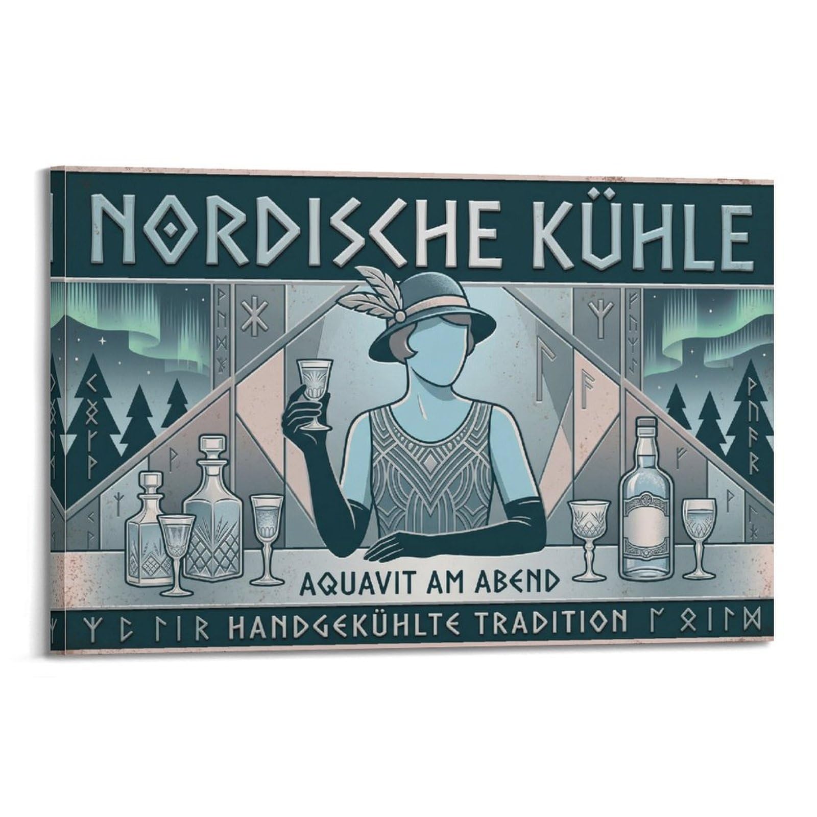 OKAHYS Nordic Chill Poster Chilled Drink Classic Mixology Beverage Modern Decorative Canvas Prints - Ideal Wall Art for Family, Man Cave, Game Room, Boys & Girls Bedroom 12x18inch