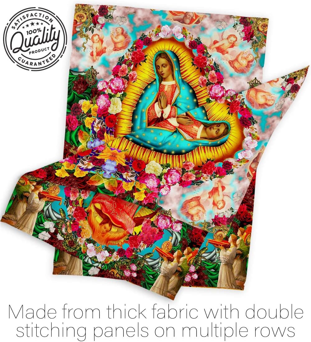 Our Lady of Guadalupe Flag Home Decor Faith Hope Grace Grave Yard Decorations For Cemetery Peace Dove Religious Decoration Religion Easter Garden Sign Christian Gifts Made In USA - Image 7