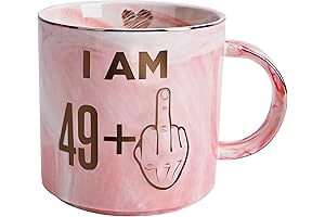 Fabulous Pink Marble Mug for Women Turning 50