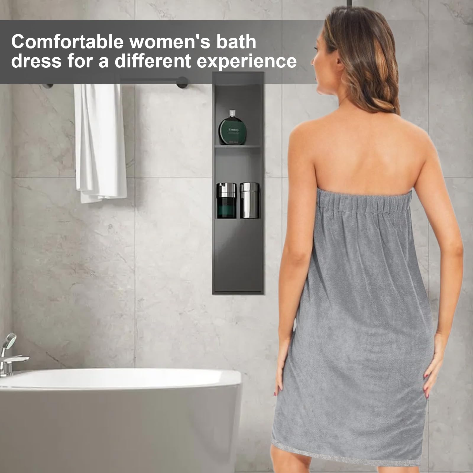 Kilt Sauna Donna - Asciugamano Da Bagno Con Tasca E Fascia Elastica