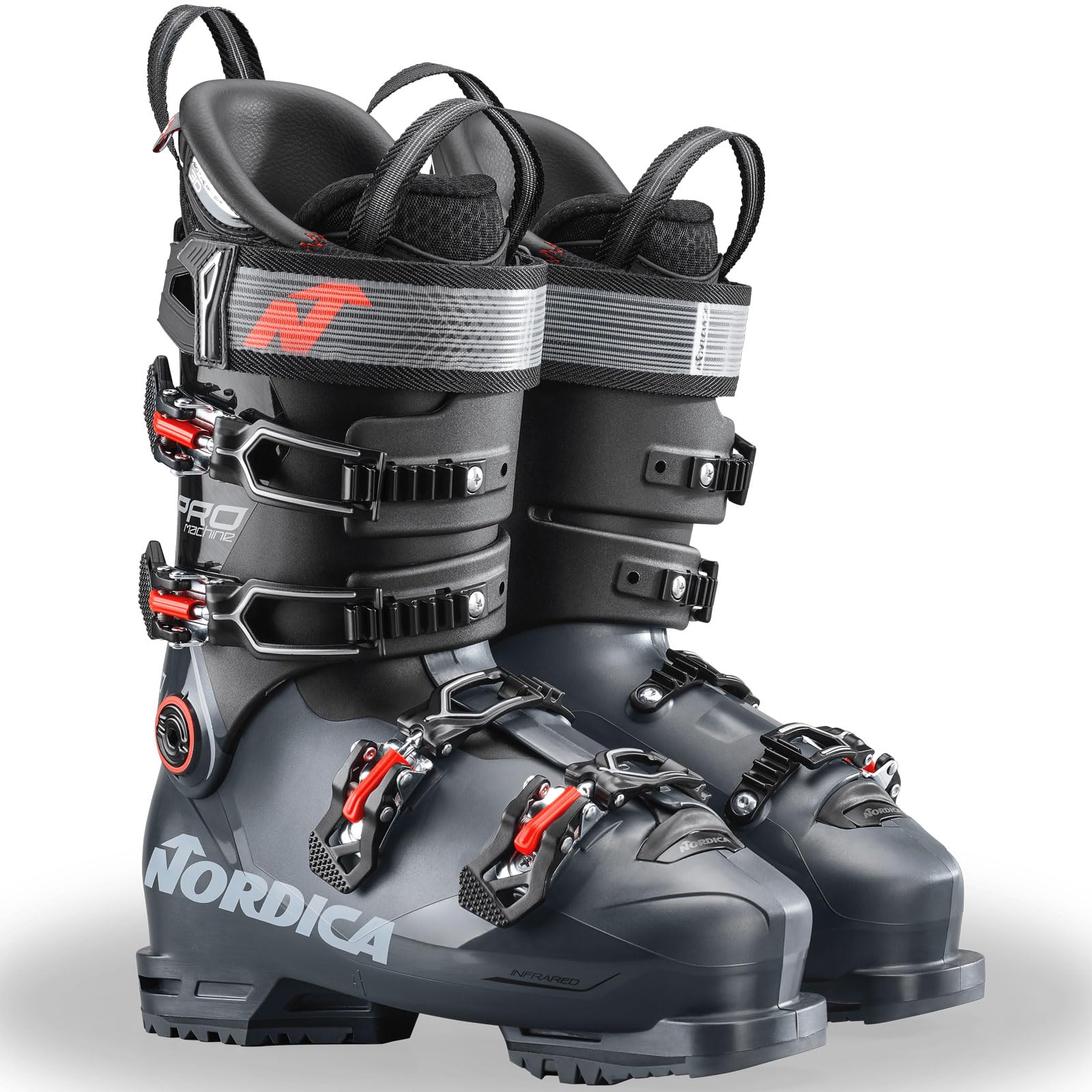 Nordica Promachine 110 Men's Narrow Fit High Performance Alpine Ski Boots (Black/Anthracite/Red, 28.5)