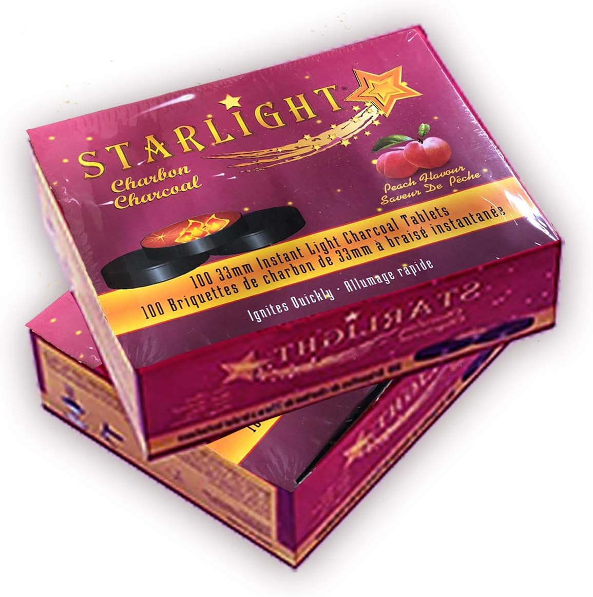 Starlight Charcoal 33MM Instant Light Charcoal Tablets (Peach) Amazon