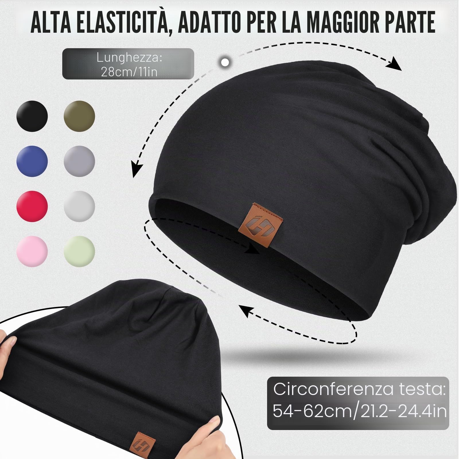 GXCROR - Berretto unisex, in cotone, morbido e sottile, leggero, traspirante, per tutte le stagioni