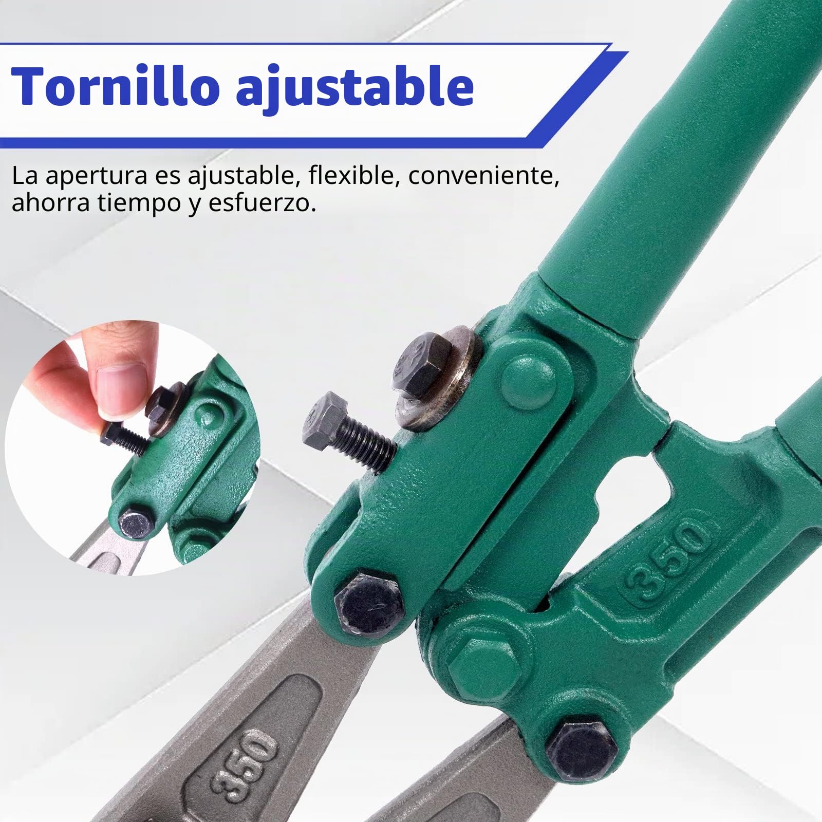 Glarks Cortador de pernos de 14 pulgadas/355 mm, cortador de cables de alambre resistente, con mango antideslizante suave para cortar metal suave, pernos, varillas de tornillo, remaches y cadena