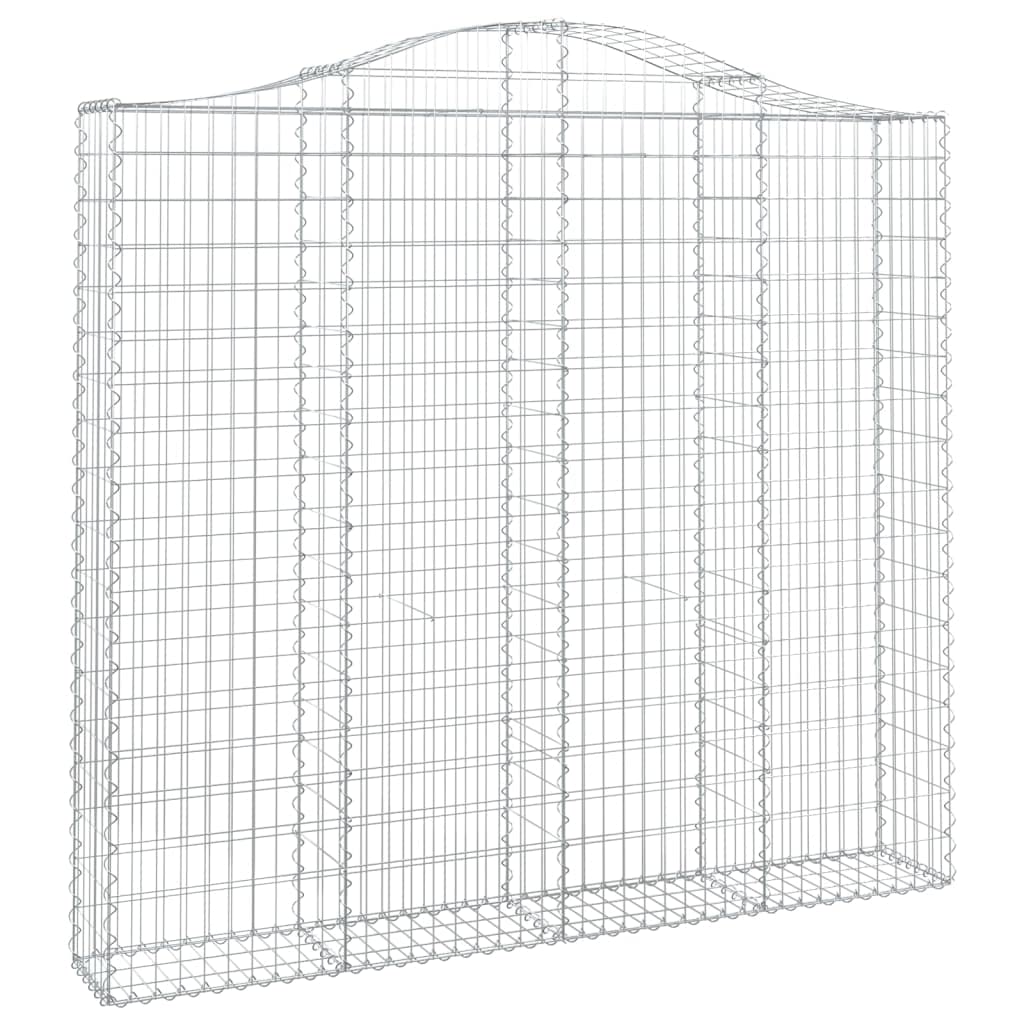 Yngbhfnop Silver Arched Gabion Basket 200X30x180/200 Cm Galvanised Iron Garden Barrier Decorative Sound Insulation Retaining Wall With Corrosion Resistant Wire 3.5 Mm Fence For Backyard Patio Pathway