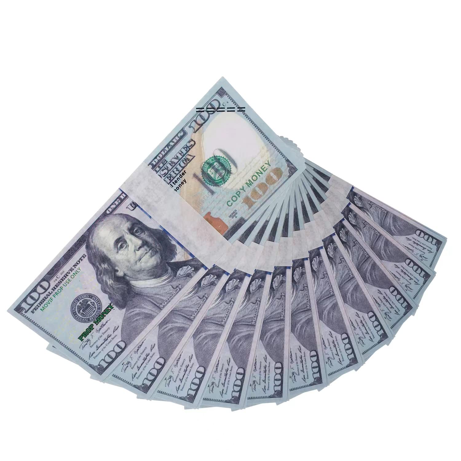 Movie Prop Money Full Print 2 Sided, Play Money 100 pcs 100 Dollar