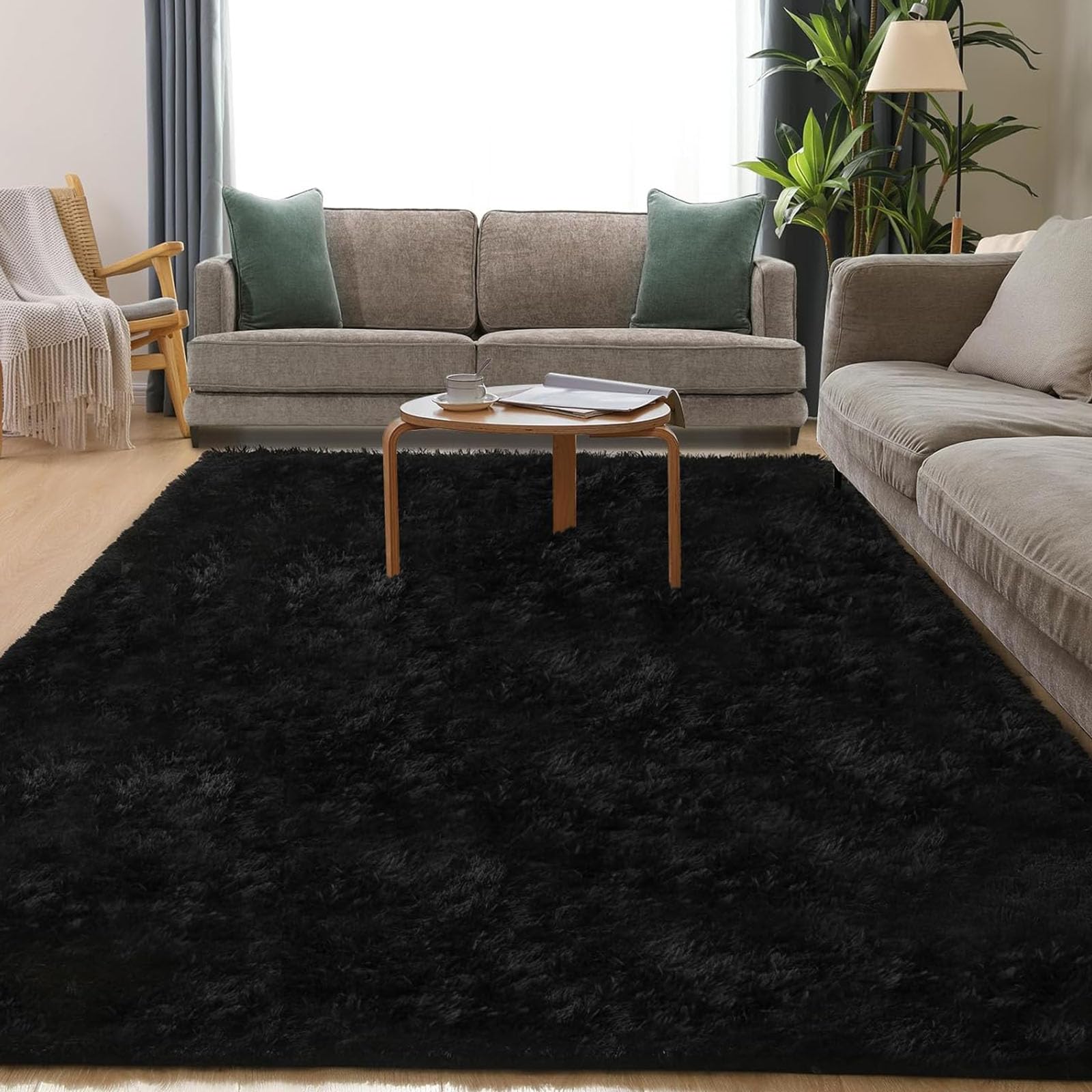 Tapis de salon à poils longs design haut de gamme 235x245 cm shaggy