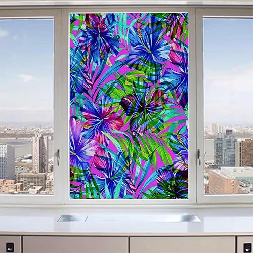 Miniatura 2 de Adhesivos decorativos para ventana, adhesivos estáticos, acuarela, no adhesivos, para ventana, control térmico, protección UV, patrón de textura de