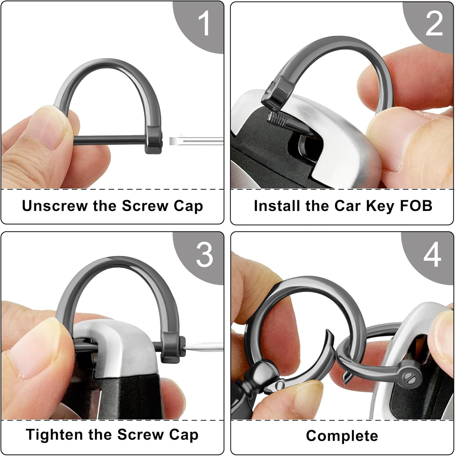 Leather Car Keychain,Carabiner Clip Key Fob Keychain for Home Car Keys Women Men - Image 6