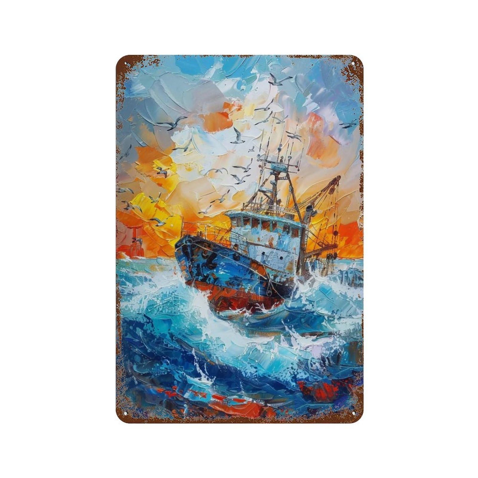 HDURYEYRYY Voyage Into Sunset 04 Wall Retro Iron Vintage Art Metal Tin Sign Poster Modern Home Cofffee Club Art Bar Shop Decor 30x20cm