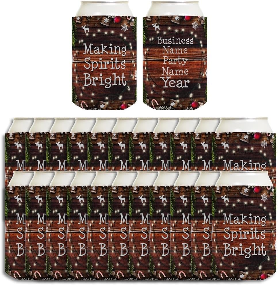 Personalized Christmas Can Coolies Your Text Christmas Party Supplies 24-Pack Personalized Can Drink Thermocoolers Party Pack