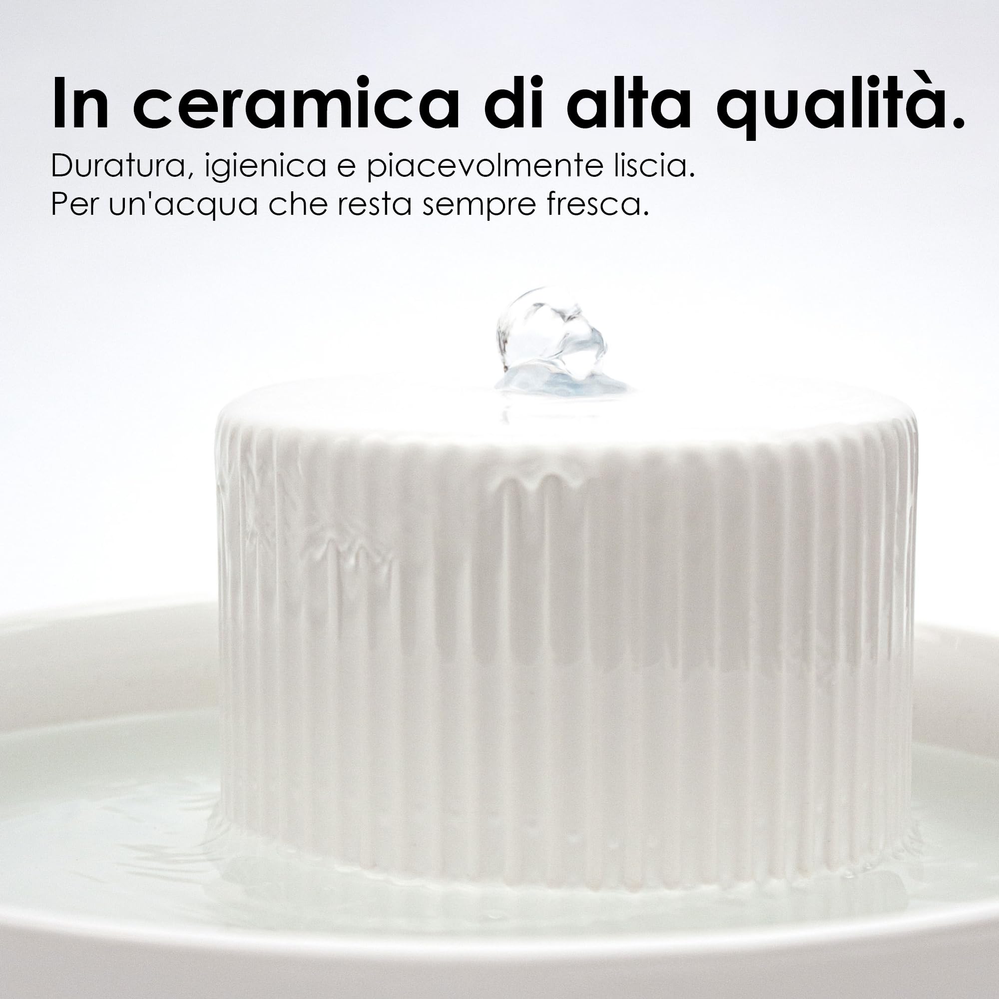 LucyBalu® Trevi Fontana per gatti in ceramica da 2.8 litri I Antracite