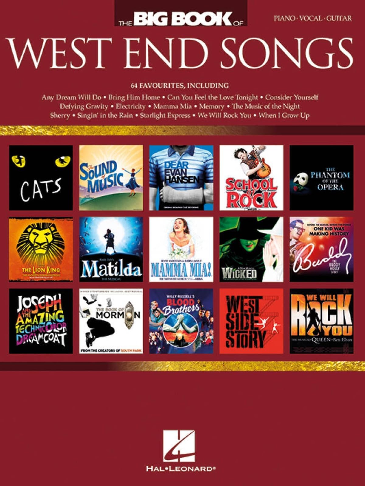 The Big Book of West End Songs | Piano/Vocal/Guitar Sheet Music Songbook | 64 Hit Arrangements with Lyrics and Chord Boxes | Complete Theatre Repertoire Collection | Ideal for Auditions Lessons