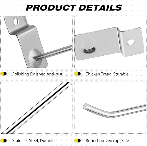 Miniatura 3 de Paquete de 50 ganchos de pared de 4 pulgadas y 6 pulgadas, ganchos de metal para colgar en la pared, ganchos para colgar en la pared, ganchos de