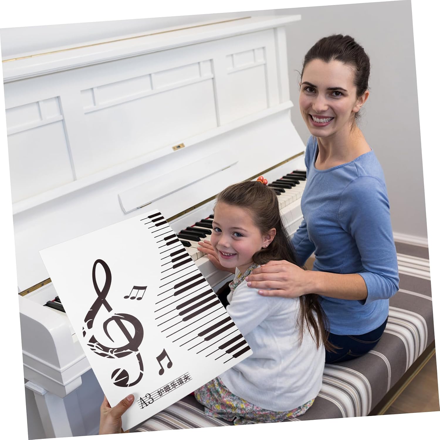 A3 Sheet Music Storage for Choir and Band Plastic Flip Folder 20 Pages Sturdy Music File Organizer for Piano Performance