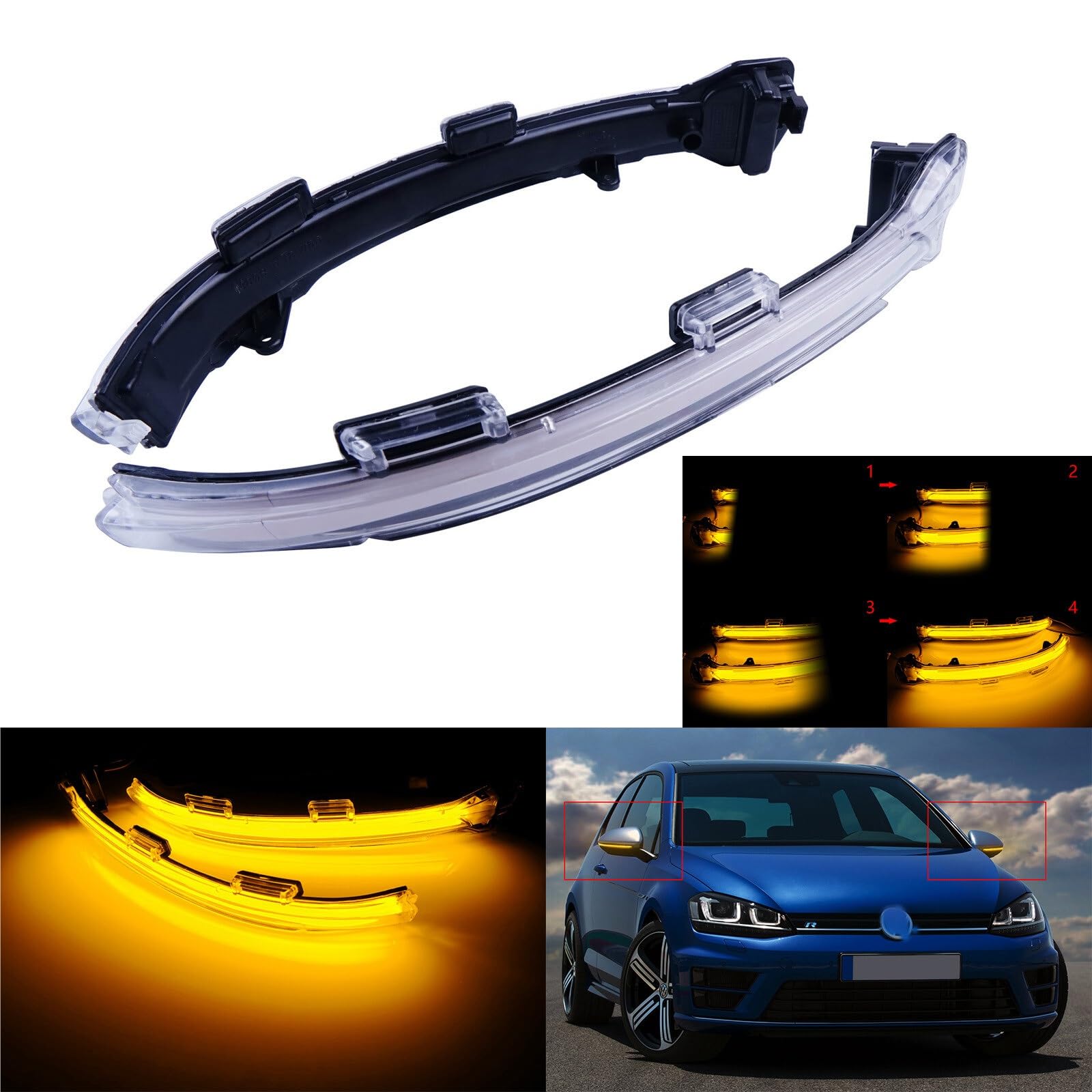 Specchietto retrovisore dinamico Compatibile con VW Golf, MK7, R