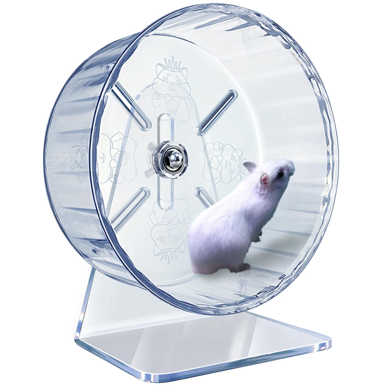 lazYYzal Rueda silenciosa para hámster, accesorios de ruedas de ejercicio para hámster, ruedas silenciosas, soporte ajustable para hámsteres, ratones u otros animales pequeños (8.3 pulgadas