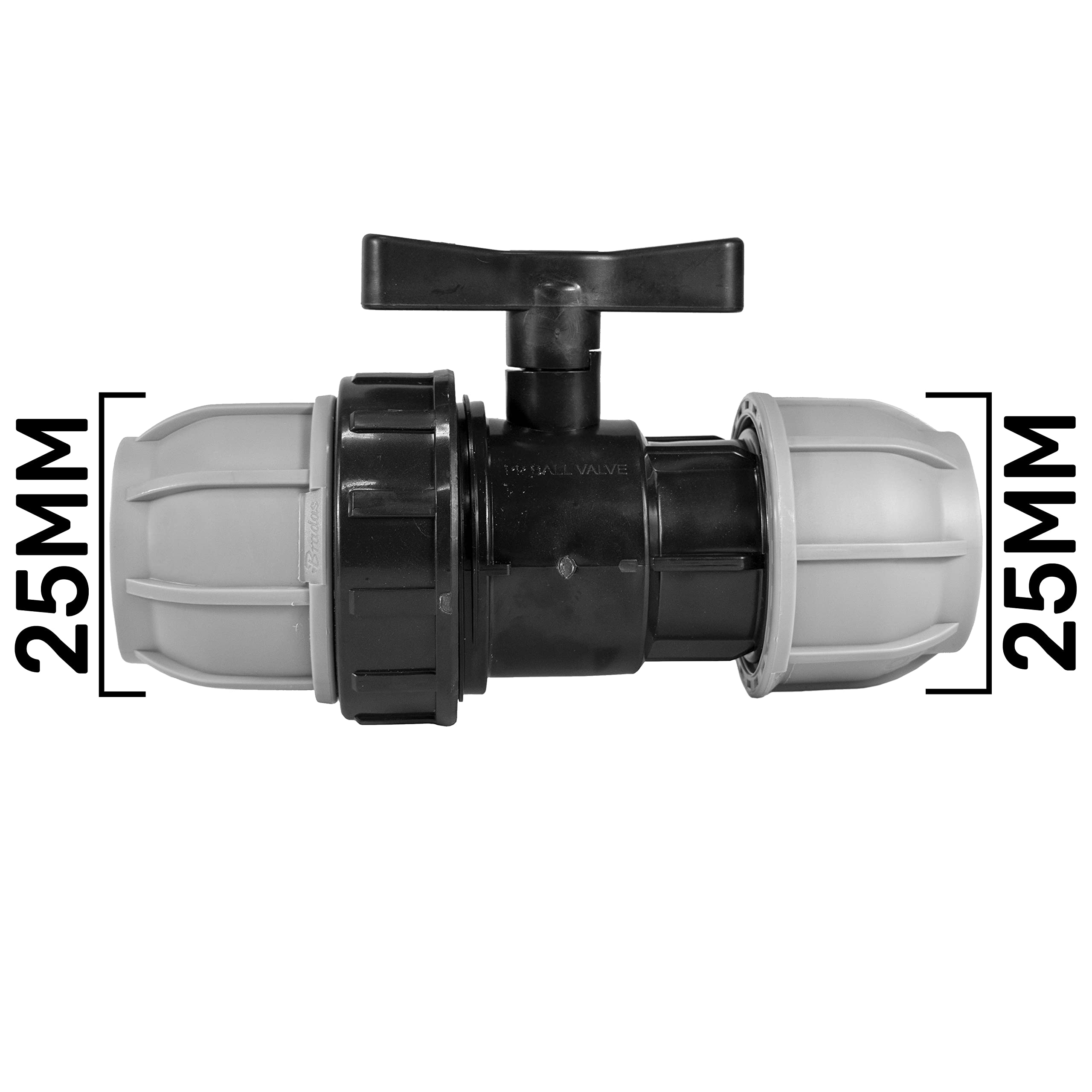 MDPE Water Supply Pipe connectors Flow Valve to Adjust The Water Flow or Turn on/Off,10 bar Pressure Rating,Removable Safety Handle (25mm) - Image 2