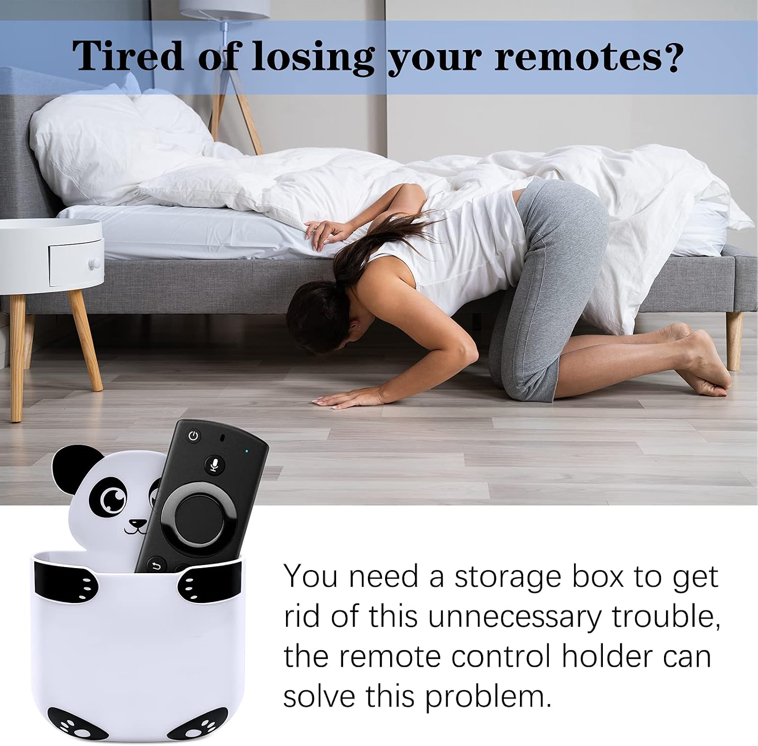 DiGeeONEGU Remote Control Holder Wall mount,Hole-Free Wall Storage Box with Sticky Gel Tape for Home Office School White, 2-pack