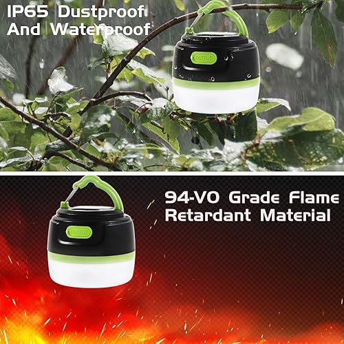 Miniatura 4 de Linterna LED recargable para campamento, banco de energía y linterna, 5000 mAh, 200 lúmenes, 10 modos, portátil, impermeable, colgante magnético,