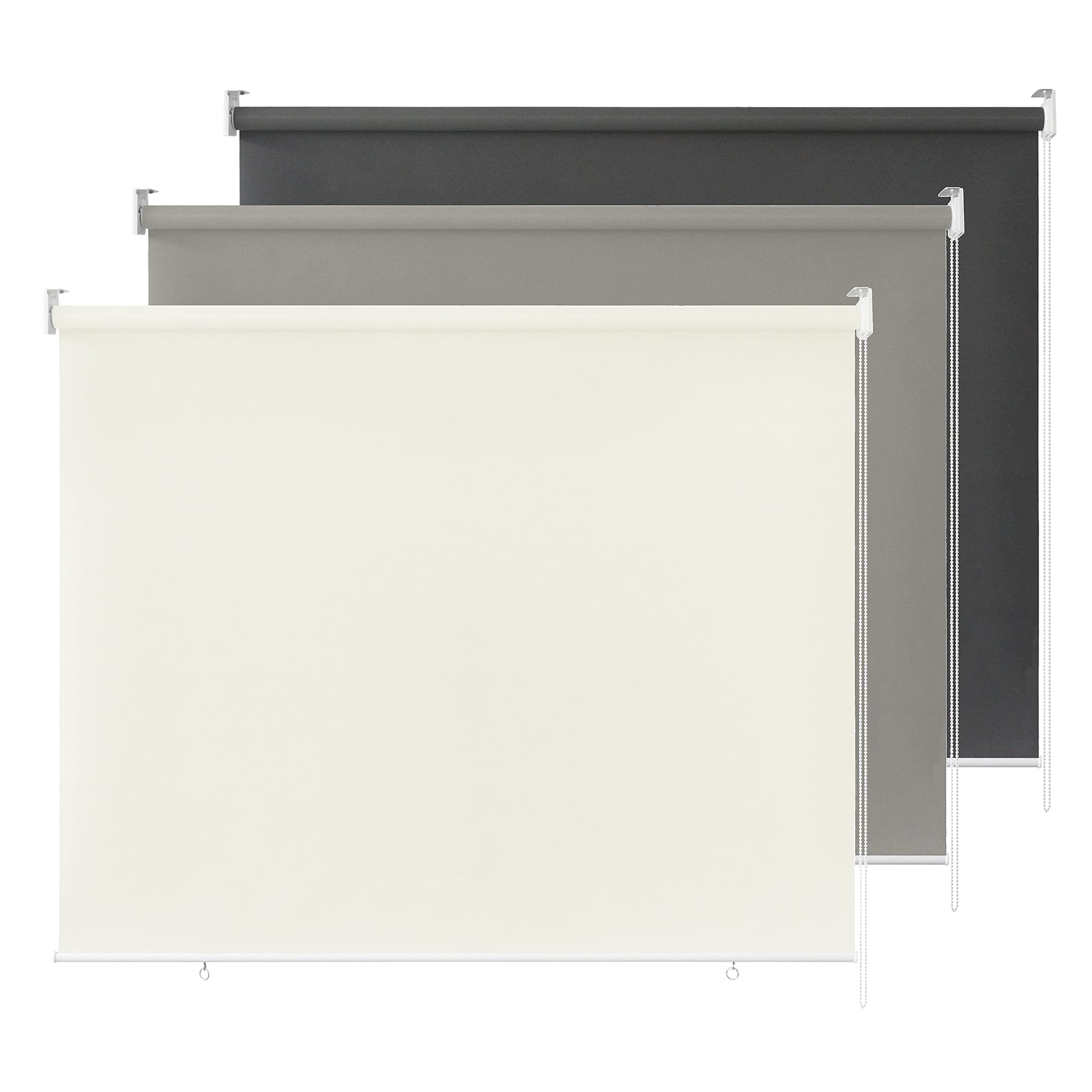 Ventanara® Außenrollo 100% Blickdicht Rollo Senkrechtmarkise Balkonrollo Sichtschutz Rollo Beschattung (140 x 230 cm, Anthrazit)