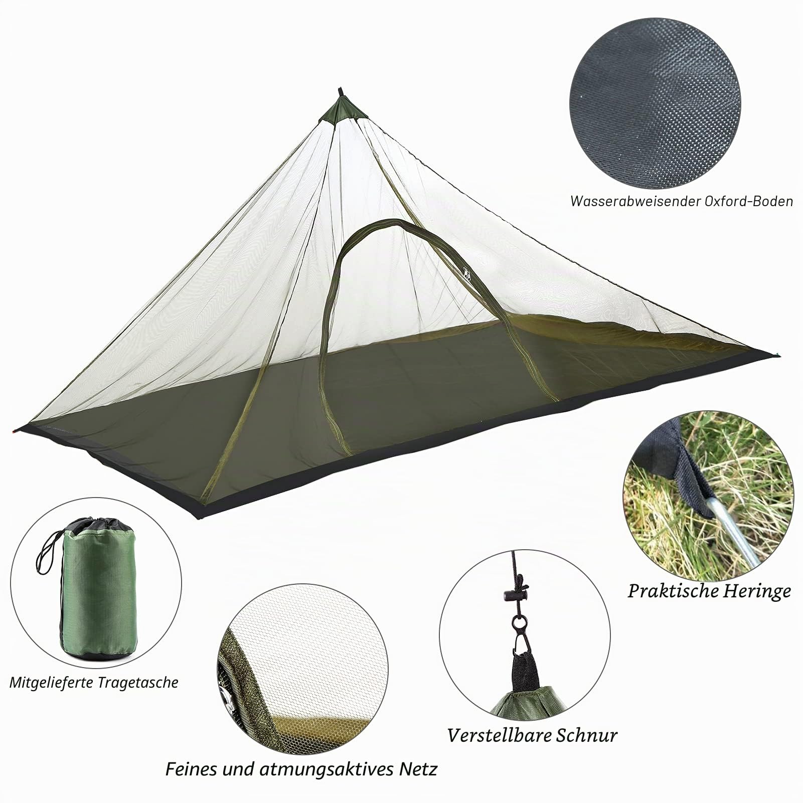 Lixada Campingzelt mit Moskitonetz, mit Tragetasche, wasserdicht, Netzzelt, Outdoor-Zelt, Zelt für Wandern, Camping, Angeln